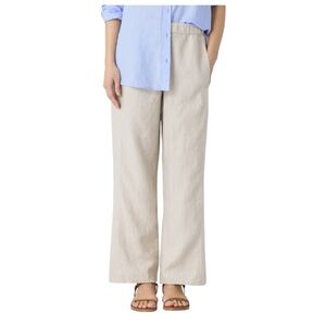 Eileen Fisher Women’s Organic Linen Wide-Leg Trouser Pant Undyed Natural Size XL